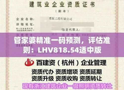 管家婆精准一码预测,评估准则:LHV818.54适中版