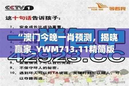 “澳门今晚一肖预测,揭晓赢家_YWM713.11精简版”