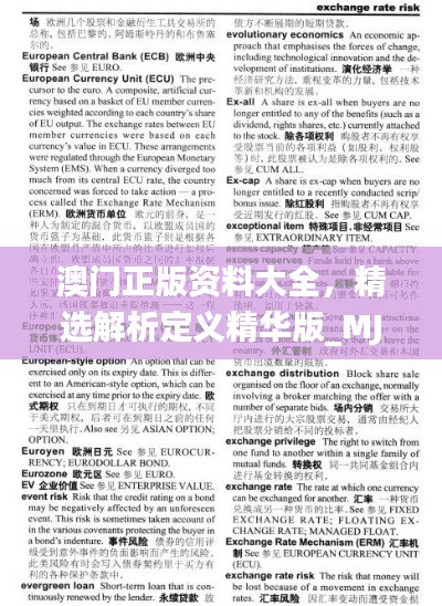 澳门正版资料大全,精选解析定义精华版_MJO646.45