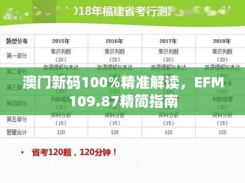 澳门新码100%精准解读,EFM109.87精简指南