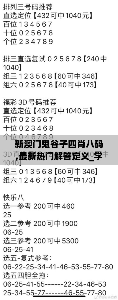 新澳门鬼谷子四肖八码,最新热门解答定义_学习版KAP888.53