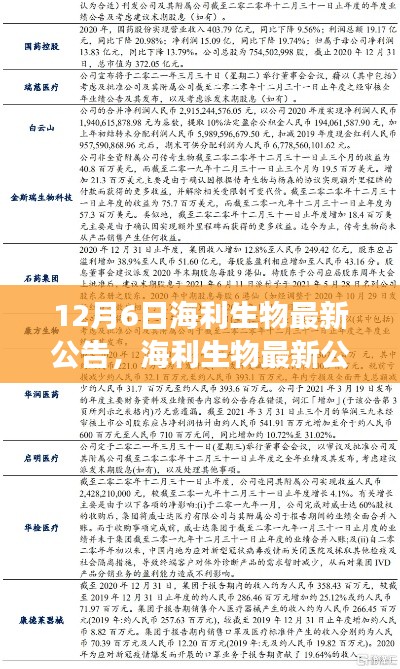 海利生物最新公告解读指南，适用于初学者与进阶用户的全面指南（12月6日更新）
